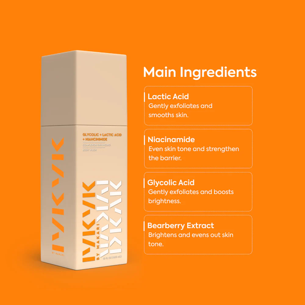 GLYCOLIC + LACTIC ACID + NIANCINIMIDE  BODY WASH