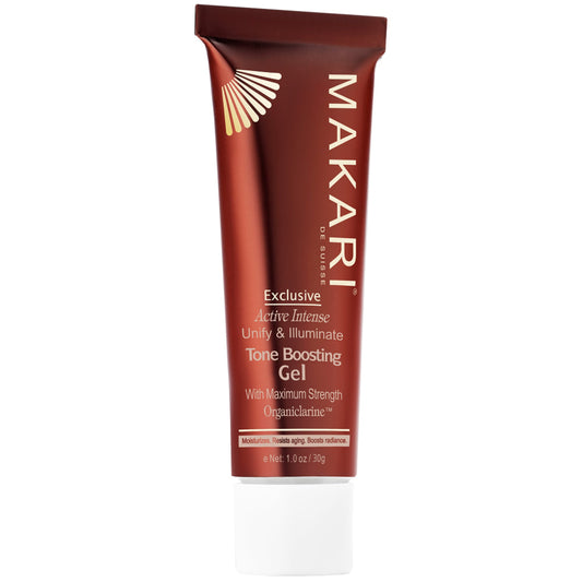 Exclusive toning gel fades dark areas and marks