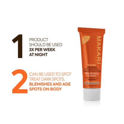 Tone boosting cream for maturing skin types