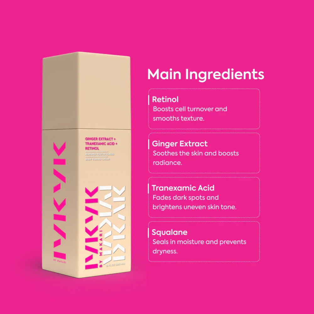 Ginger extract tranexamic acid retinol body cream