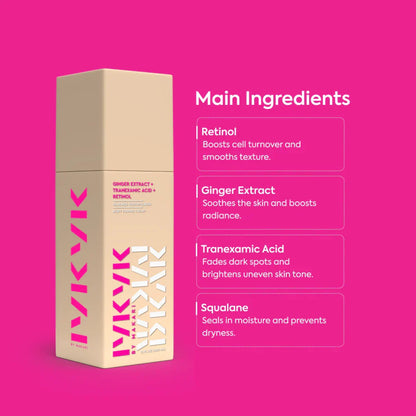 Ginger extract tranexamic acid retinol body cream