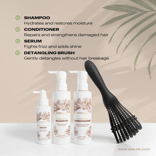 Makari hair set including shampoo + conditioner + serum